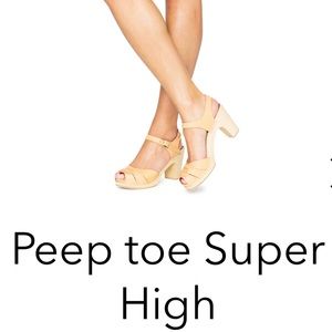Swedish Hasbeens Peep Toe Super High sz39 Boho